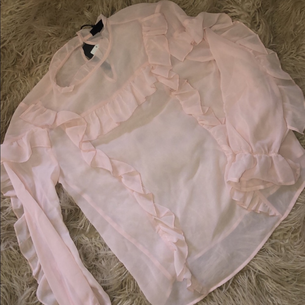 😍😍😍😍 beautiful sheer peach blush blouse